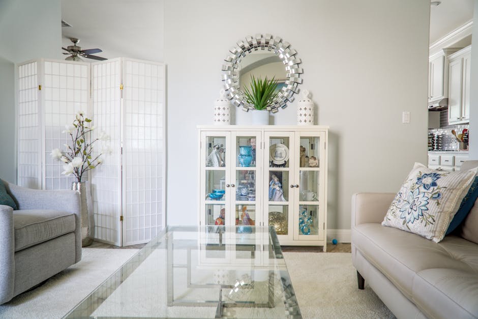 Clean modern living room freshly organized